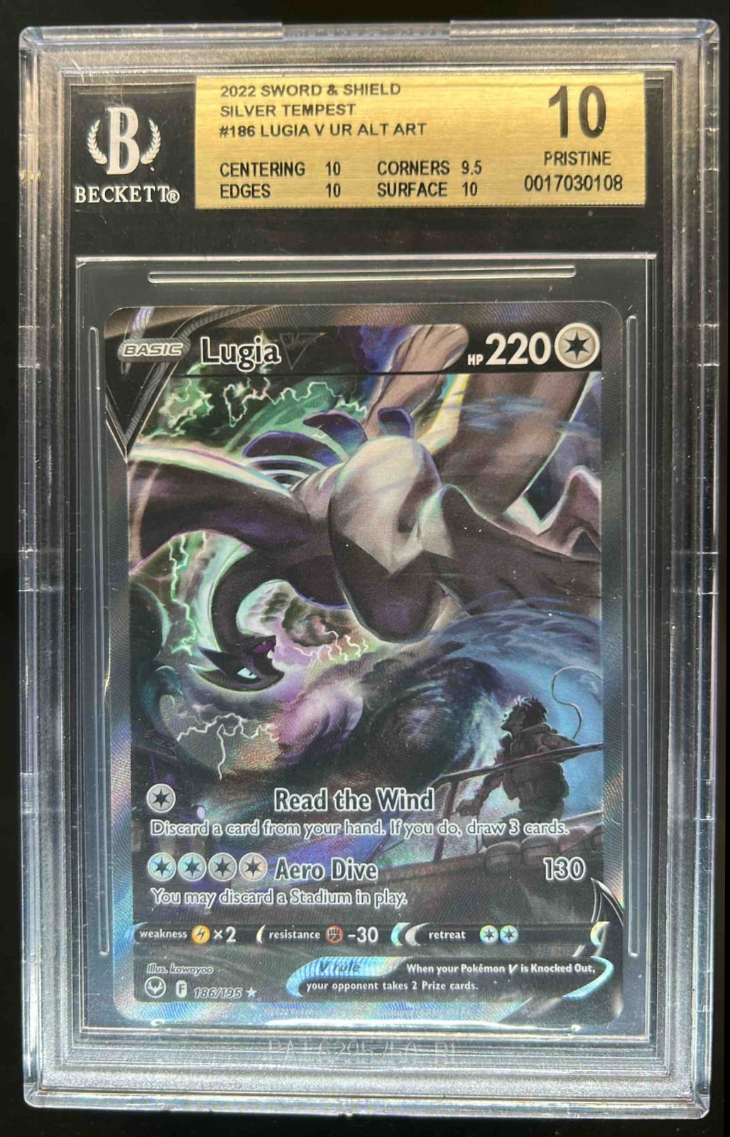 2022 Pokemon SWSH Silver Tempest Lugia V Ultra Rare #186/195 BGS 10 PRISTINE view 1