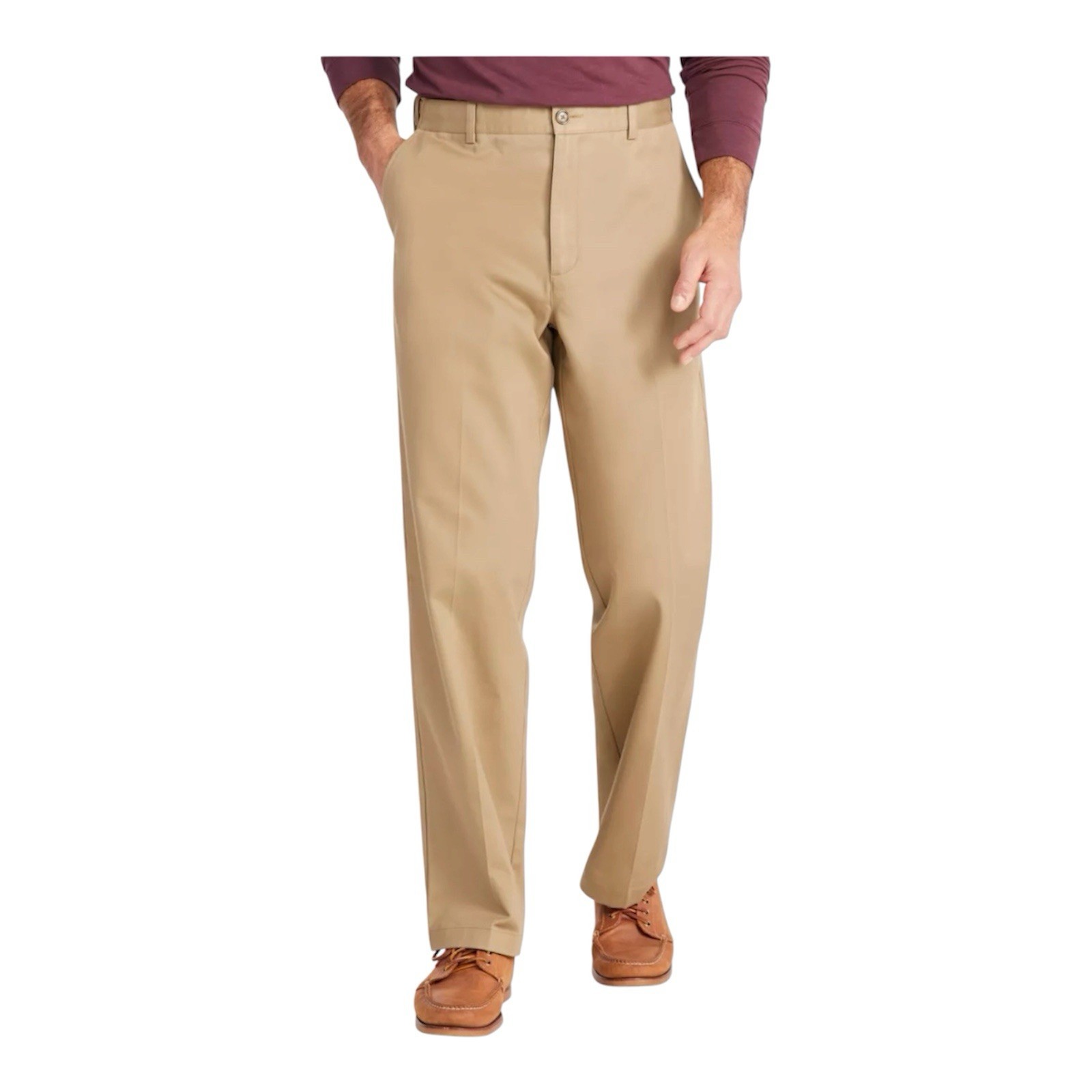 NEW L.L.Bean Men’s Double L Wrinkle Resistant Cotton Chino Pants Khaki 35” X 32”