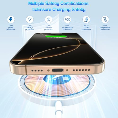 Magnetic Wireless Charger for iPhone 16 15,2Pack 6FT 15W Apple Fast Mag-Safe - Picture 5 of 8