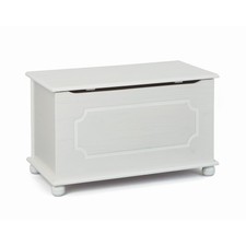 Cassapanca Bianca in Legno Pino Contenitore Multiuso Mobile Bambini Portagiochi