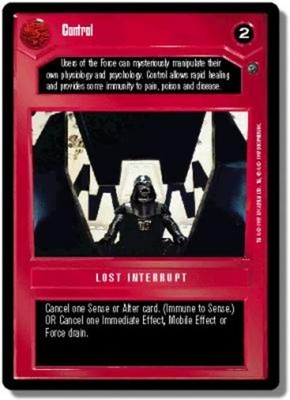 Control (D) Star Wars CCG Decipher Dagobah Limited
