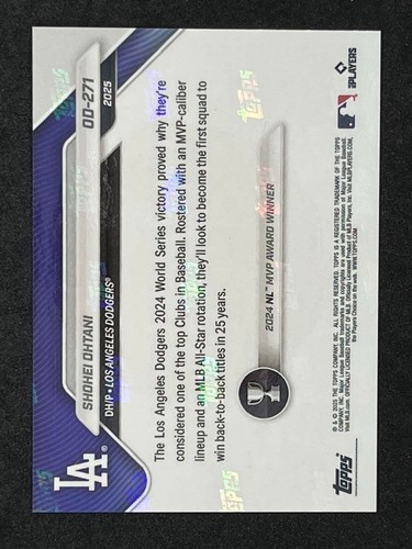 Shohei Ohtani 2025 Topps Now Limited 32/50 Gold Parallel Dodgers Pitcher - Picture 2 of 2