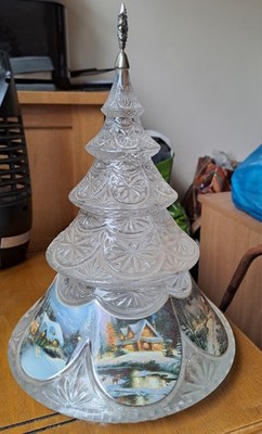 Vintage Thomas Kinkade Village Christmas Crystal Tree The Bradford Additions Rare