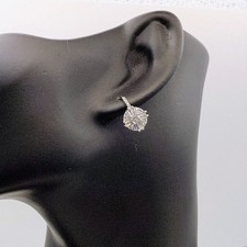 925 Sterling Silver Drop Dangle Earrings CZ Crystal Cluster Tested