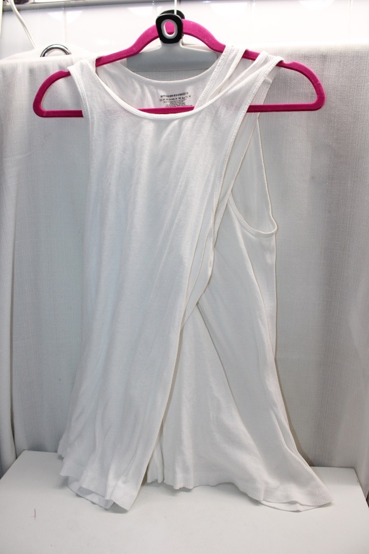 AMAZON ESSENTIALS 2 100% Cotton Ribbed White Soft… - image 1