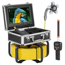 Sewer Camera 98ft w/512Hz Locator, 9" 1080P Screen Self-Leveling