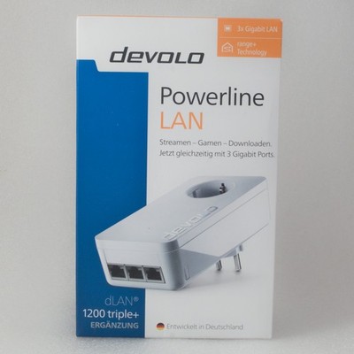 devolo dLAN 1200 triple+ MT 2884 Adapter 3x Gigabit LAN + Steckdose OVP Komplett
