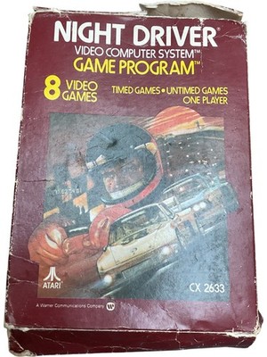 ATARI Night Driver Videospiel Programm 8 Spiele Timed Untimed One Player Vintage