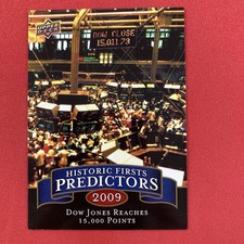 Dow Jones Reaches 15,000 2009 Upper Deck Historic Firsts Predictors #HP3