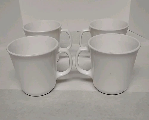 Vintage Corning Winter Frost White Coffee/Tea Mugs D Handle set of 4 #2