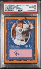 2024 Topps Brooklyn Collection Jackson Merrill RC #AC-JM Orange Auto 6/25 PSA 10