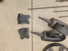 2 Antique Cast Iron Nutting Swivel  Factory Industrial Cart Railroad Wheels 