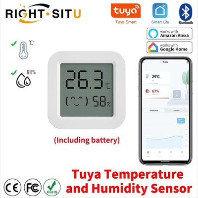 Tuya Temperature Humidity Sensor Mini LCD Display Compatible with Bluetooth APP