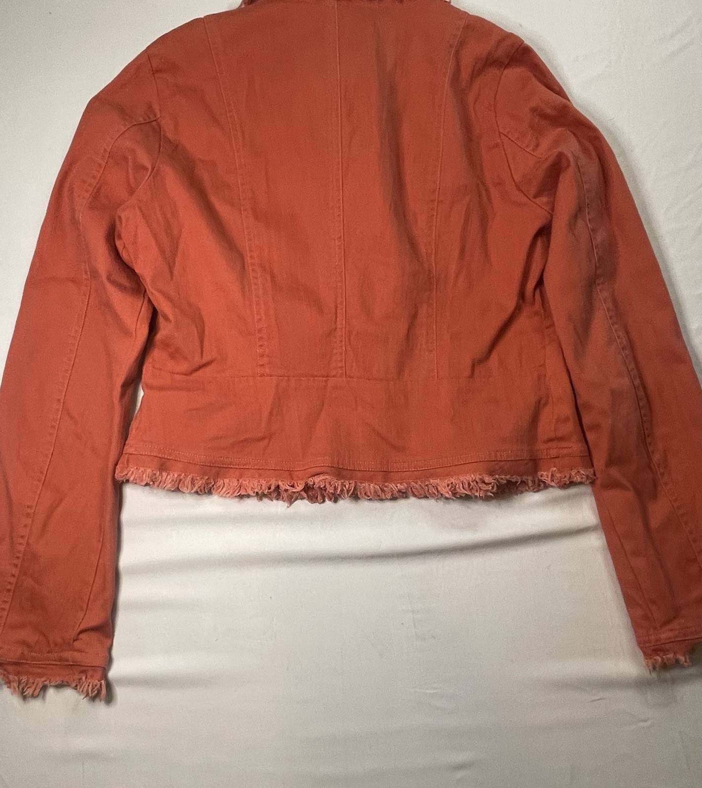 Tulle Womens Rust Fringe Trim Jacket Button Front… - image 3