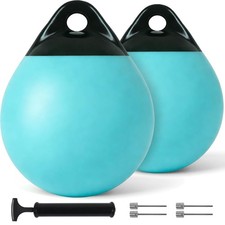 Boat Buoy Balls 10 inch 12 inch 15 inch 8 Pack 2 Pack Aqua Blue 15 Inch-2 Pack