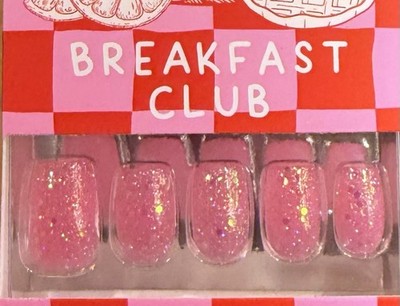 Red Aspen Press On Short Coffin Pink Glitter Start with Sparkle, Sabella  