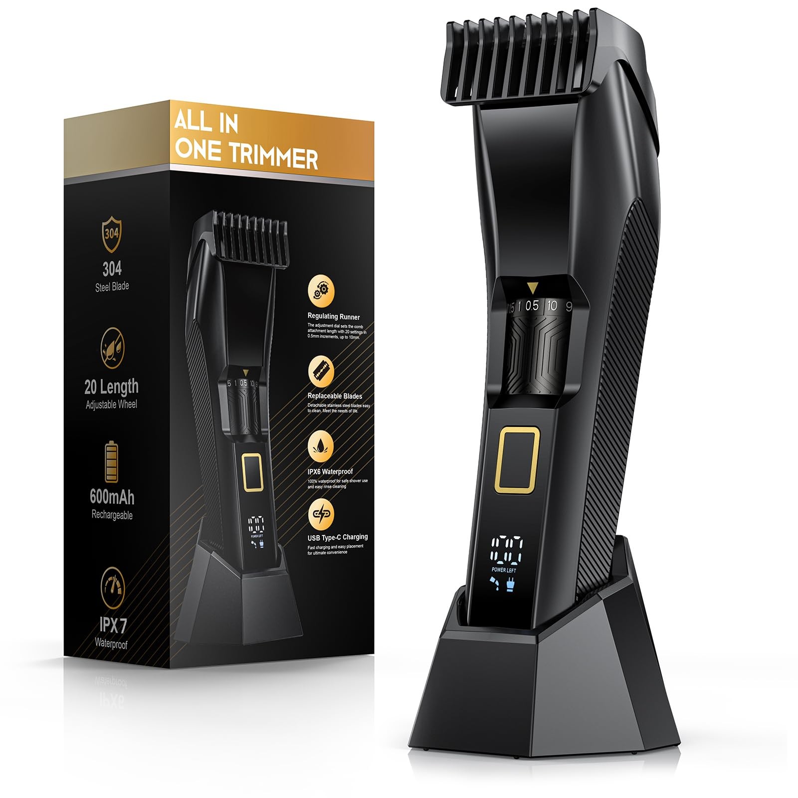 Men's Beard Trimmer-All-in-One Mustache Trimmer for Men with