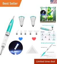 Lighted Diamond Painting Pen - Ergonomic, 2.0 Metal Tips in Turquoise