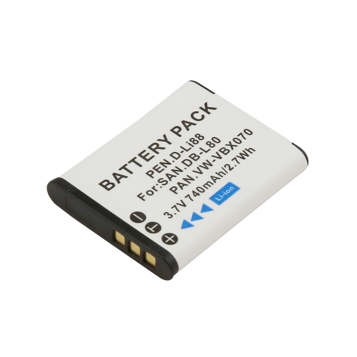 Batterie Pentax D-Li88 par Avizar pour appareil photo argenté compact de 740mAh