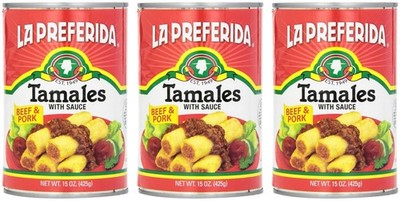 Beef & Pork Canned Tamales with Sauce, 15 oz. (Pack of 12)