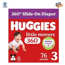 Huggies Little Movers HuggFit 360 Diapers   Size 3   76 Count