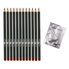 Italia Deluxe 12 pcs Brown Eyeliner Pencil + Hydrogel Eye Patch (Brown 1018)