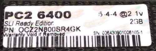 ⭐️⭐️⭐️⭐️⭐️ RAM Desktop OCZ OCZ2N800SR4GK DDR2 PC2-6400 800MHz 4GB (2X2GB) Memory - Picture 3 of 3
