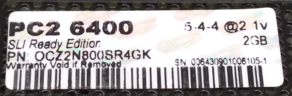 ⭐️⭐️⭐️⭐️⭐️ RAM Desktop OCZ OCZ2N800SR4GK DDR2 PC2-6400 800MHz 4GB (2X2GB) Memory - Image 3 of 3