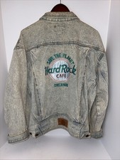 Hard Rock Cafe Acid Washed Denim Jacket Orlando Vintage 90’s XL Save The Planet