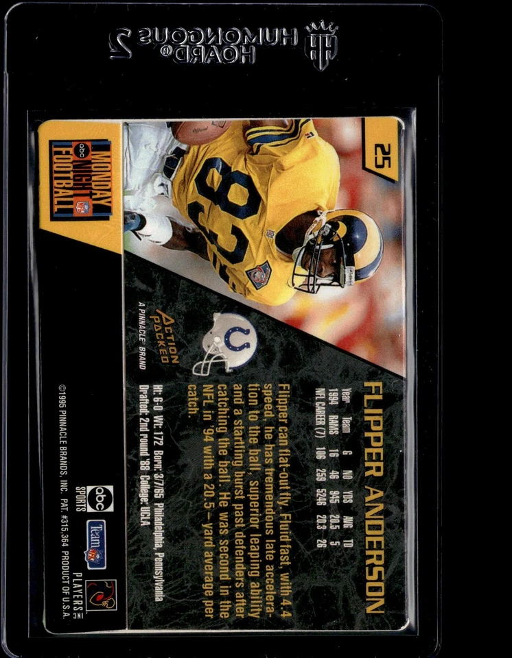 1995 Action Packed Monday Night Football #25 Flipper Anderson - Image 2 of 2