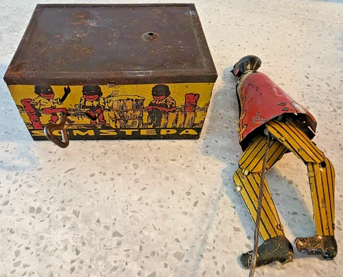 1910 Marx SOMSTEPA Jigger Wind-up Dancer Tin Litho Toy - For Parts