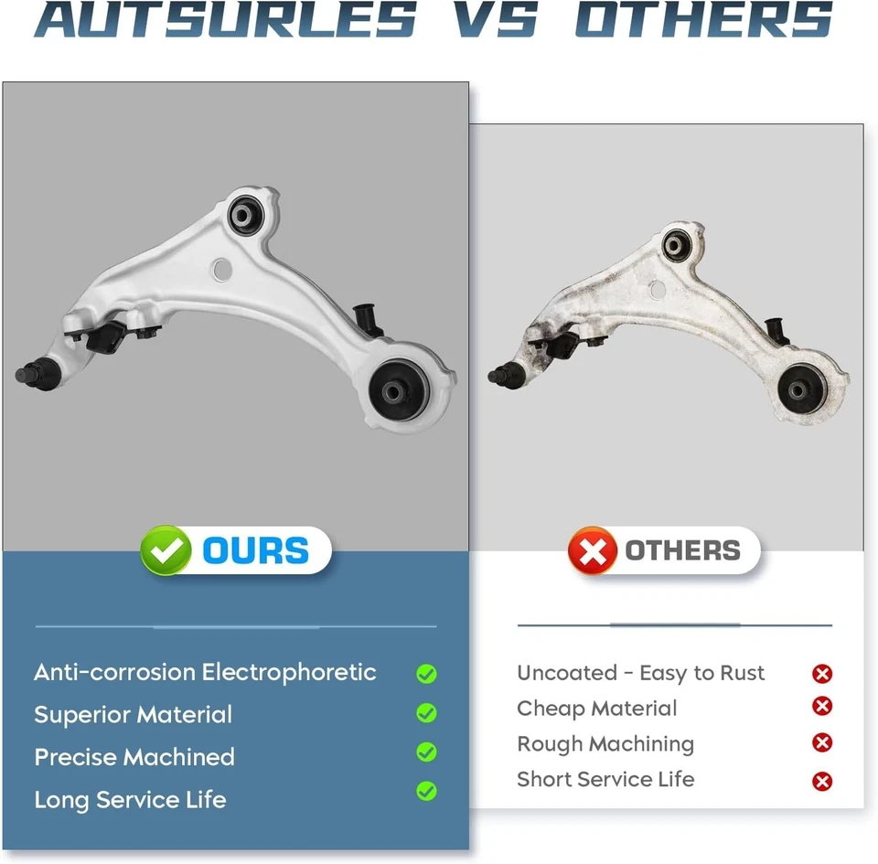 Par de rótulas de brazo de control inferior delantero derecho derecho derecho para Nissan Murano 2009-2014 Foto 3 de 4