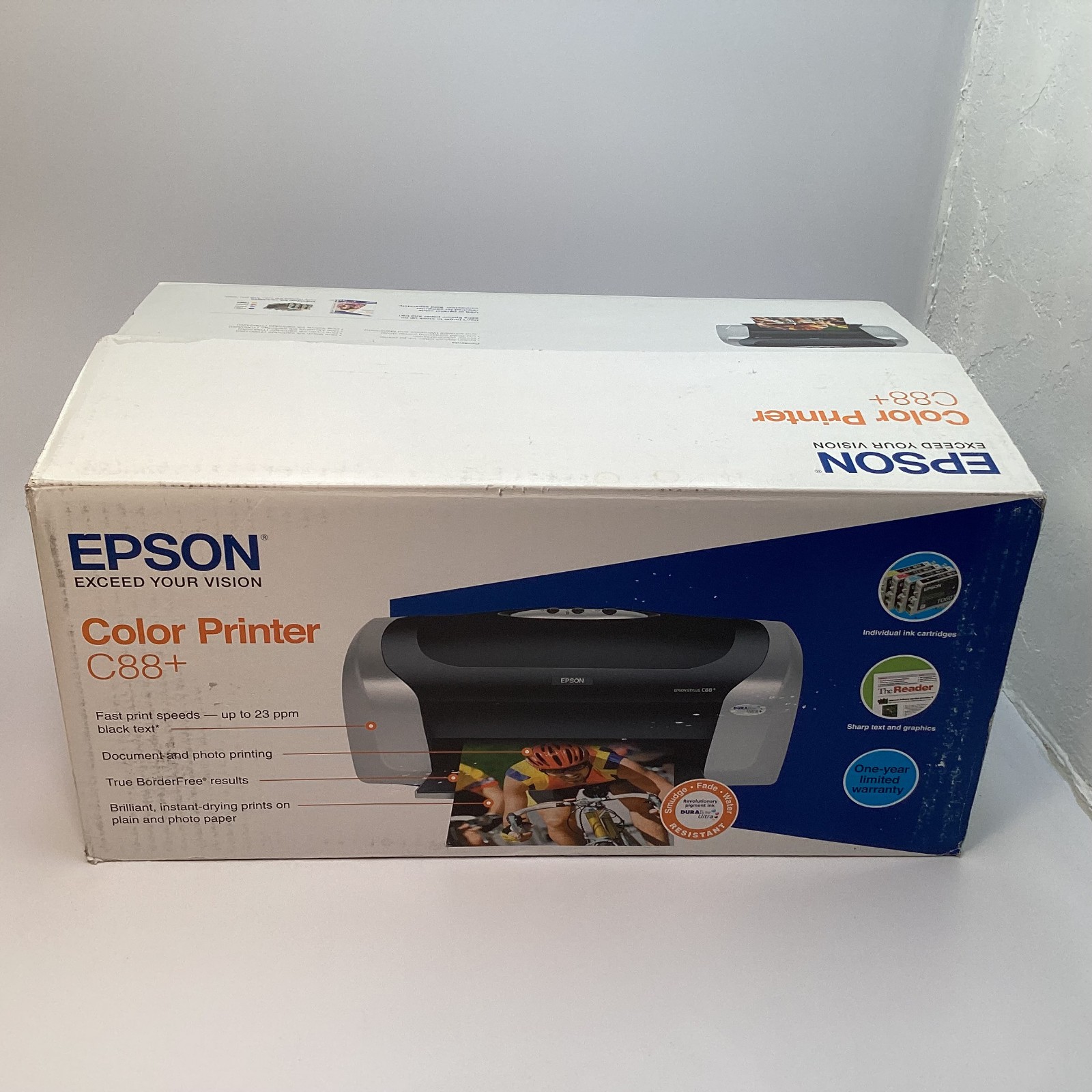 Epson Stylus C88+ Color Inkjet Printer C11C617121 - New Open Box - READ