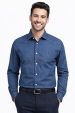 Banana Republic Mens Slim Fit Non Iron Button Down Shirt Navy Pattern Size S New