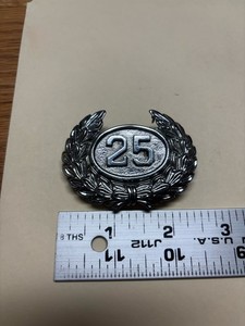 Vintage Police #25 Cap Badge Screwpost Fastener