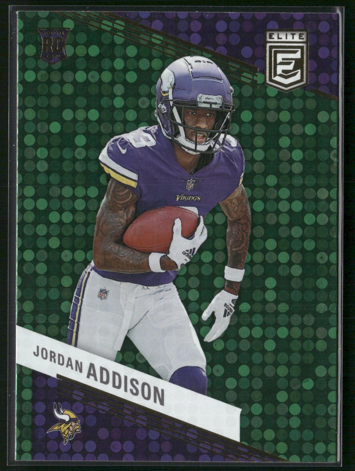 2023 Donruss Elite #157 Jordan Addison Green Disco