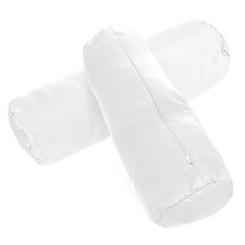 2 Pcs White Neck Bolster Pillow Covers Round Necks 17.7 5.9 5.9inch,