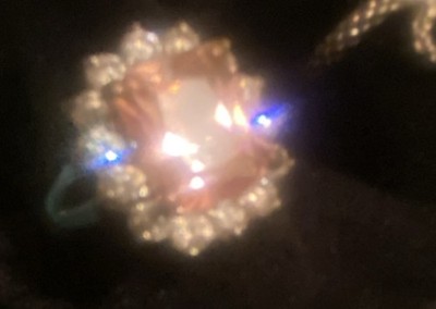 Vintage Pink Ice mit Zirkonia Rand 0,925 Sterling