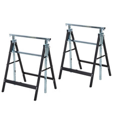  2xTelescopic Builders Trestle Work Bench-Black