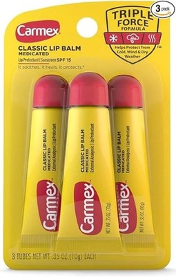 Carmex Classic Lip Balm, 0.35 Ounce (Pack of 3)