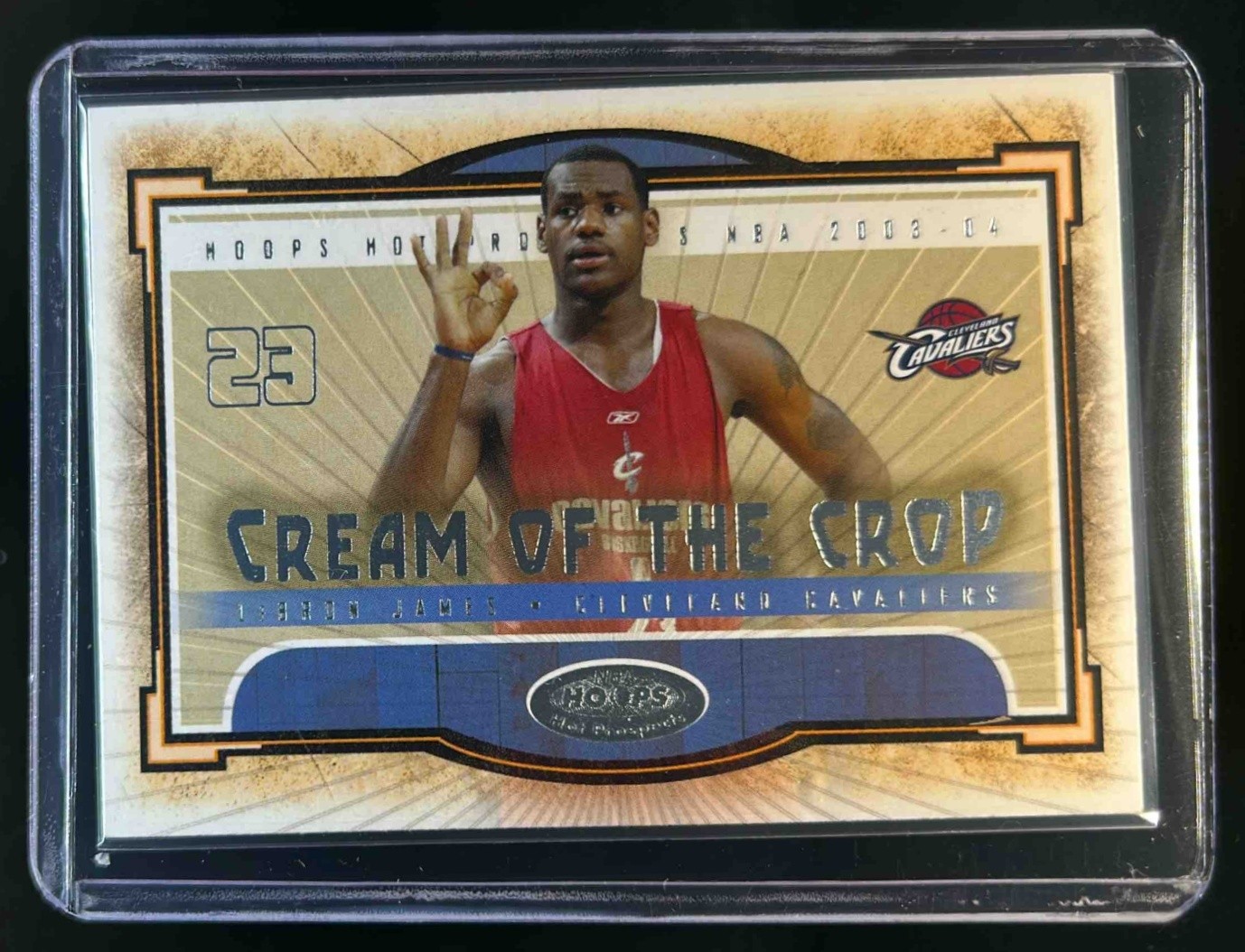 2003-04 Hoops Hot Prospects LeBron James Cream of the Crop RC #1 COC Cavaliers