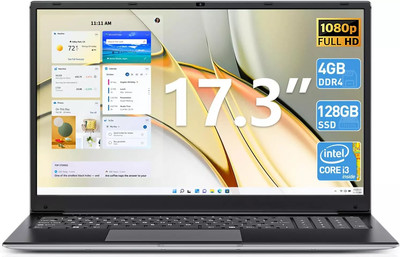 SGIN Laptop 17.3 ZOLL 4GB RAM 128GB SSD Quad-Core Prozessor bis zu 2,5GHz
