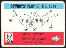 Cowboys Play of the Year Tom Landry 1965 Philadelphia #56 Dallas VG Small Crease