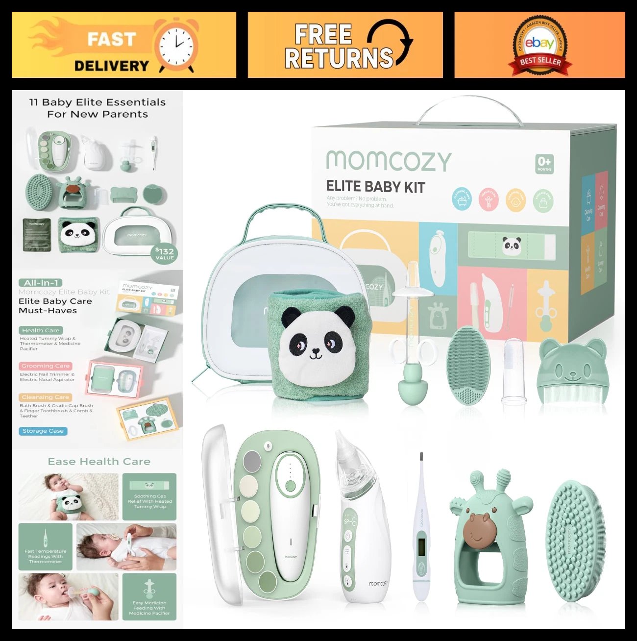Ultimate Baby Care Kit - Grooming, Health & Cleansing Essentials, Nail File, Nas
Opens in a new wind