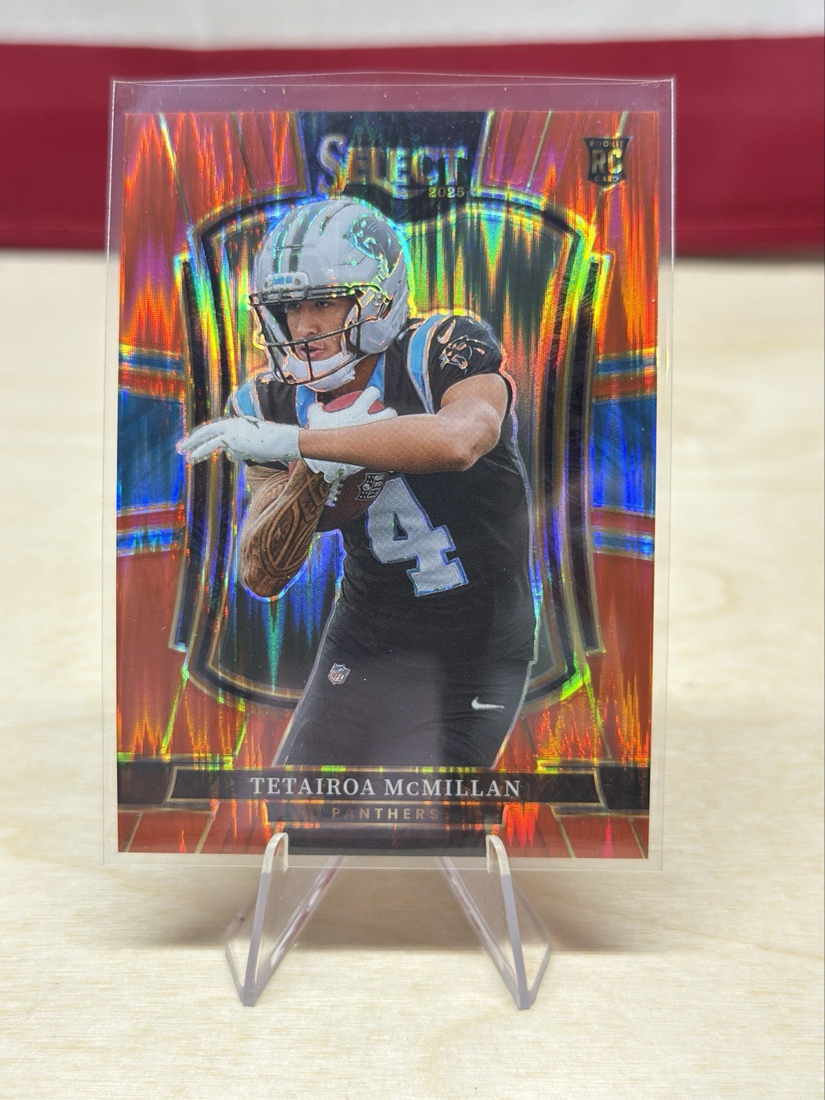 Tetairoa McMillan RC # /249 Mint Red Shock Panini Select Premier Level 2025