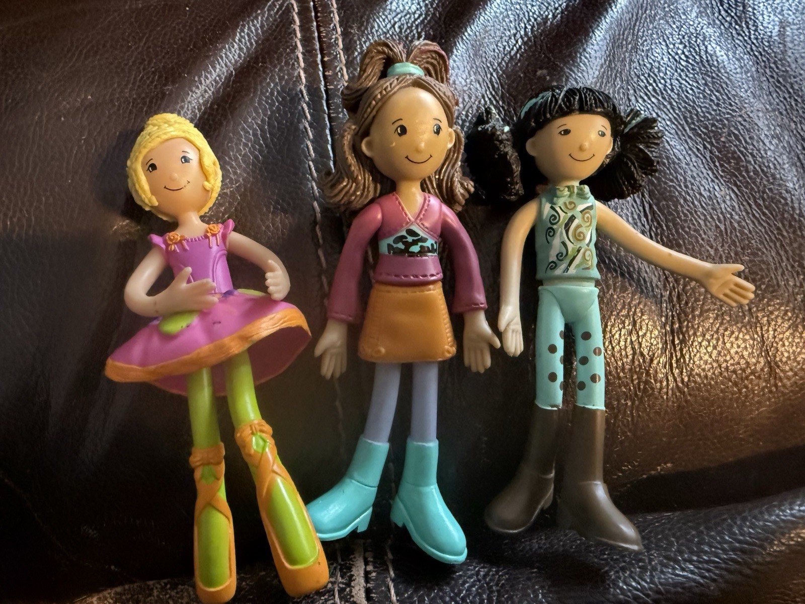Lot of 3 Groovy Girls Mini Bendable Figure Dolls Oki Yvette Katrien