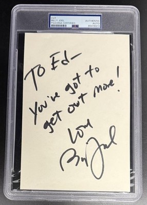 Billy Joel Signed Autograph PSA/DNA Slabbed Cut Long Hand Written Note COA