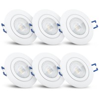 6X Bad Einbauleuchte RW-2 Led Flach IP44 Dimmbar Fourstep Birne 5W Neutralweiß