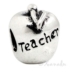 Teacher Apple European Bead For Charm Bracelets - Gift For Teachers, Educators