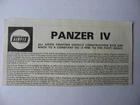 OO HO PANZER IV TANK AIRFIX INSTRUCTION SHEET